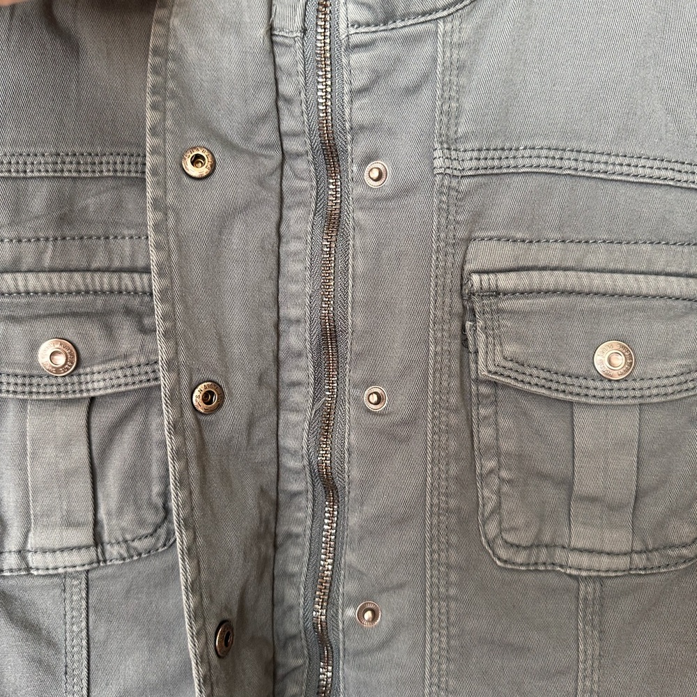 Stylish Gray Blue Utility Jacket - Picture 4 of 5